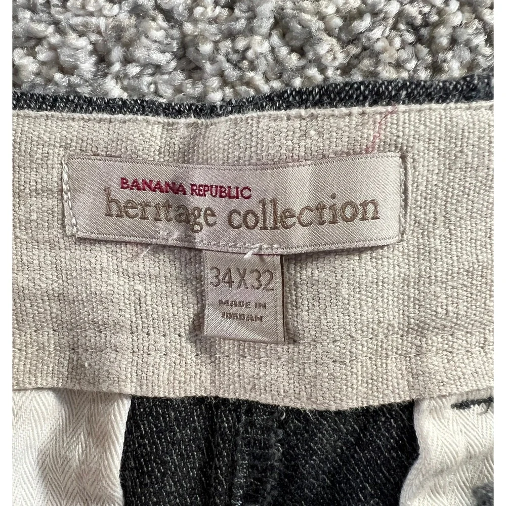 Banana Republic Heritage Collection Mens 34x32 Wool Blend Gray Pants Herringbone